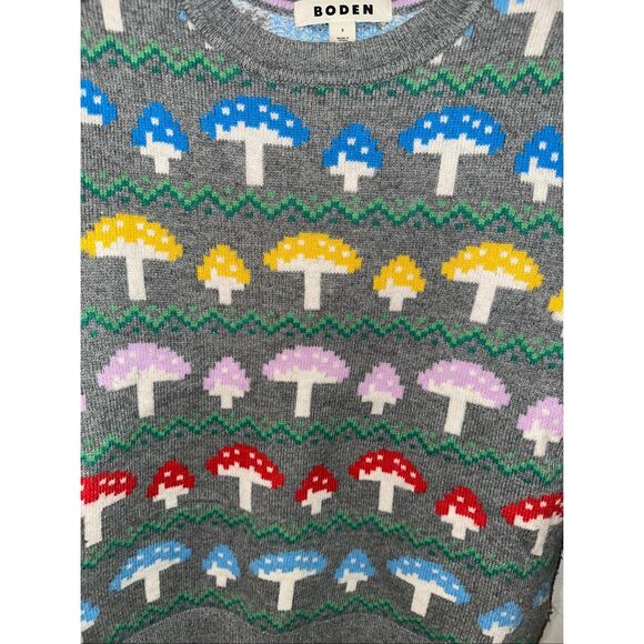 Boden Edie Fair Isle Wool Blend Jumper Sweater Gray Mushroom Small - Picture 4 of 5